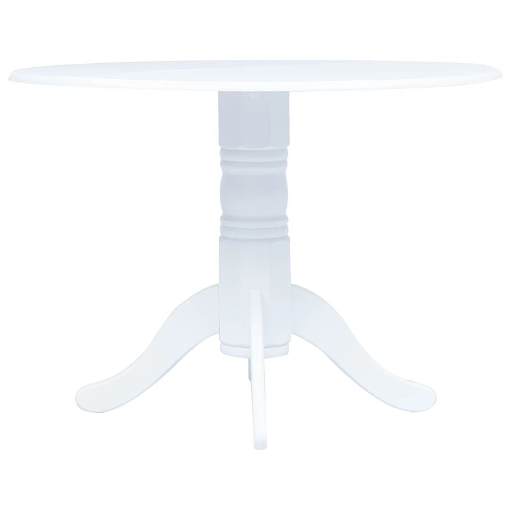 Eettafel 106 cm massief rubberhout wit