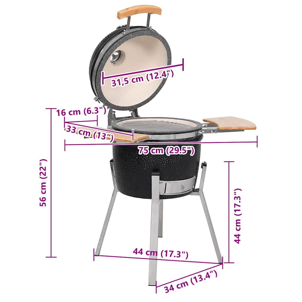 vidaXL Kamado barbecue 76 cm keramiek