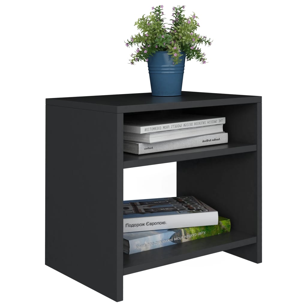 Nachtkastjes 2 st 40x30x40 cm bewerkt hout zwart