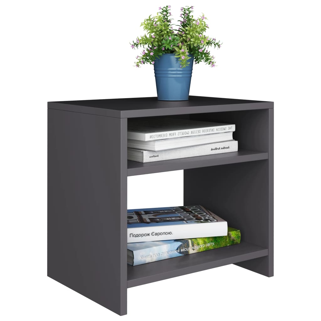 Nachtkastjes 2 st 40x30x40 cm bewerkt hout grijs