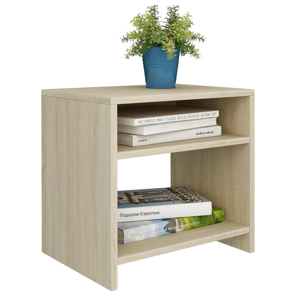 Nachtkastjes 2 st 40x30x40 cm bewerkt hout sonoma eikenkleurig