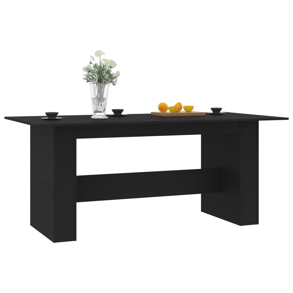Eettafel 180x90x76 cm spaanplaat zwart