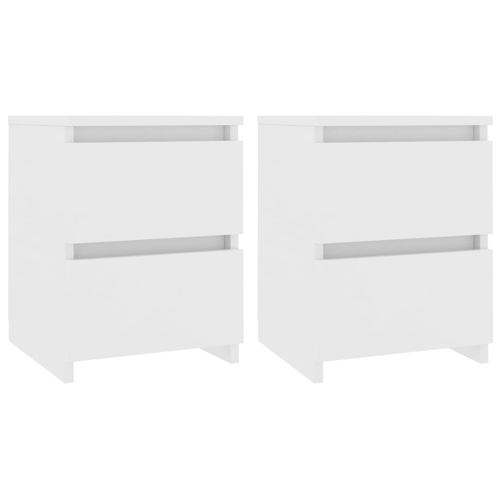 Nachtkastjes 2 st 30x30x40 cm bewerkt hout wit