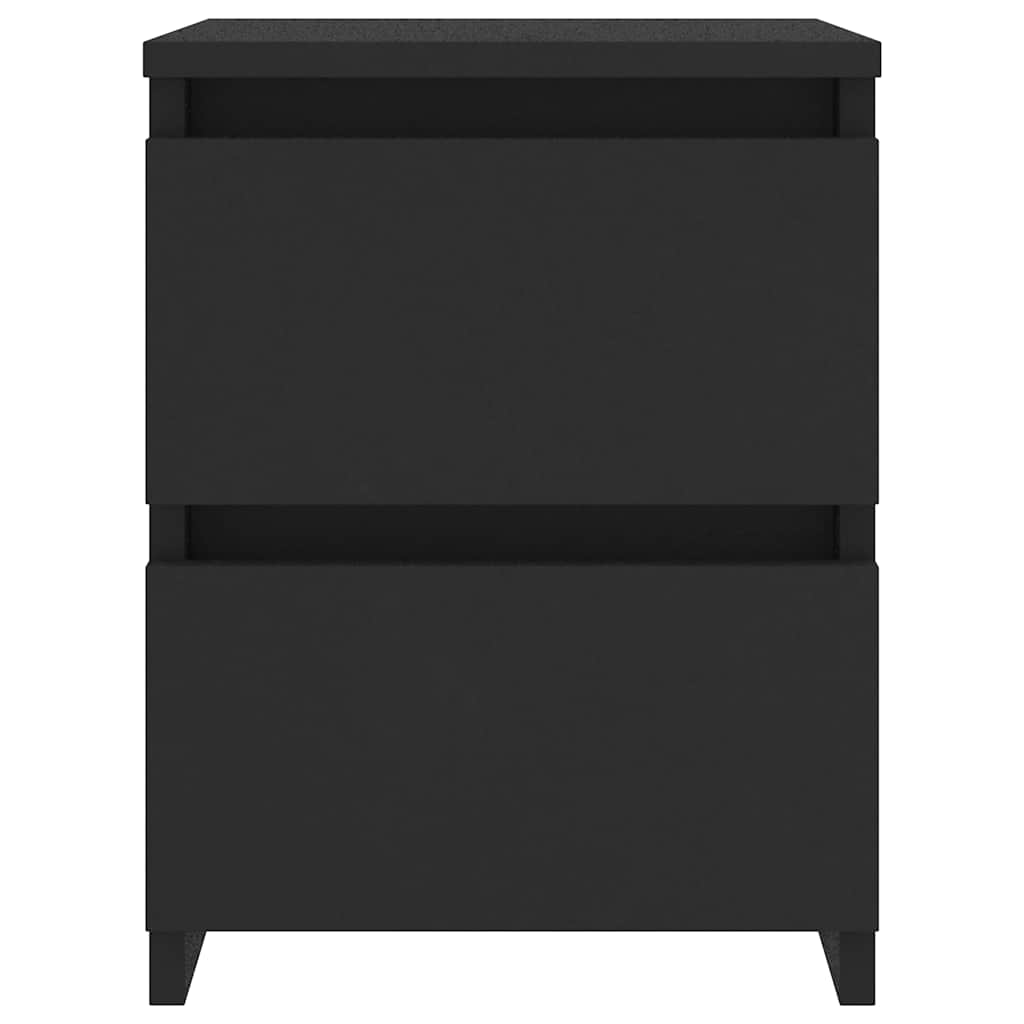 Nachtkastjes 2 st 30x30x40 cm bewerkt hout zwart