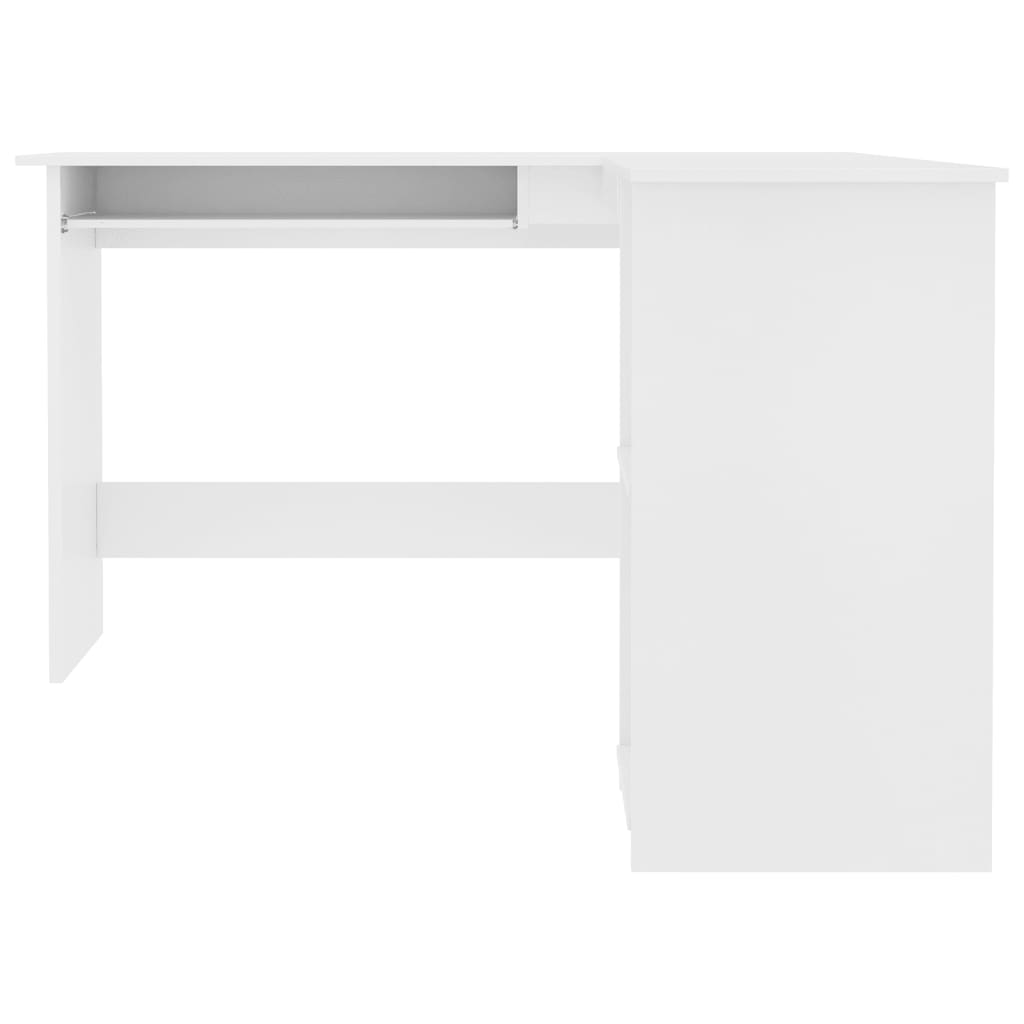 Hoekbureau L-vormig 120x140x75 cm bewerkt hout wit