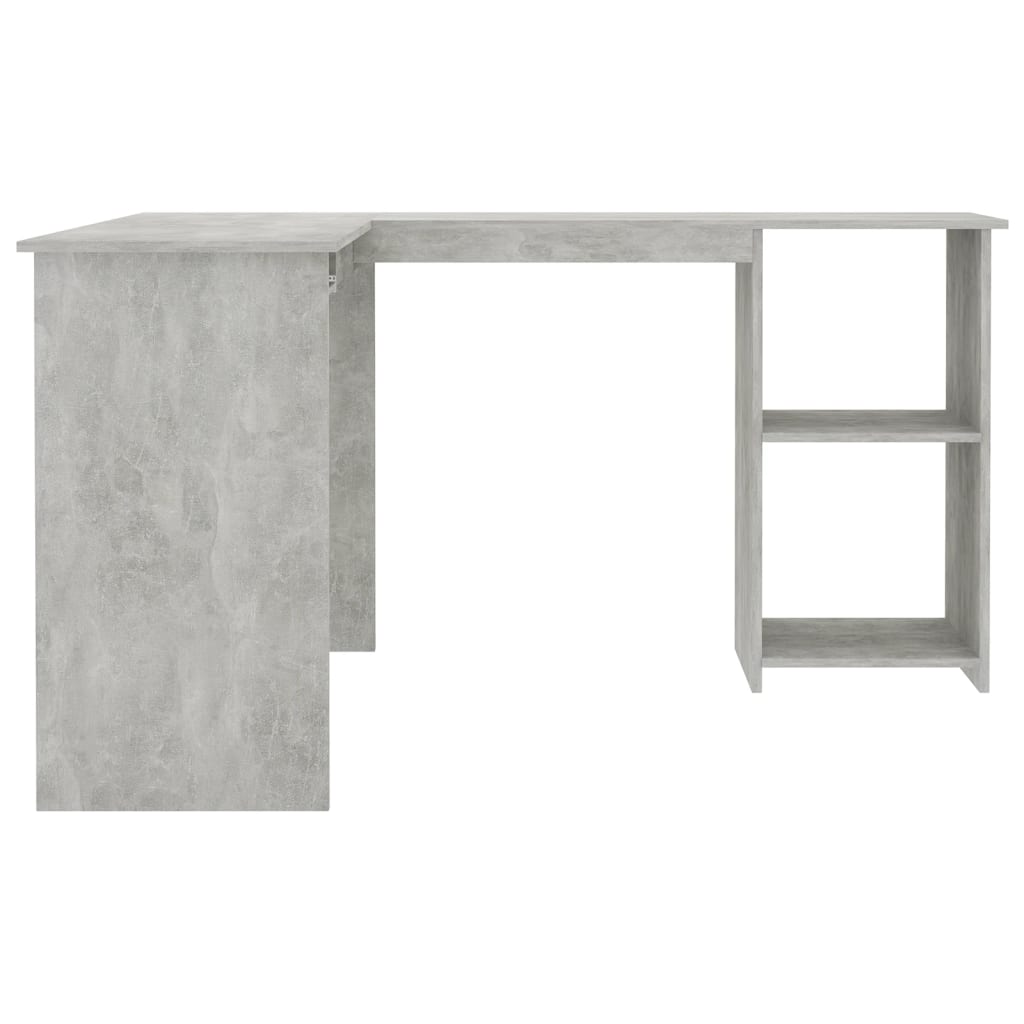 Hoekbureau L-vormig 120x140x75 cm bewerkt hout betongrijs