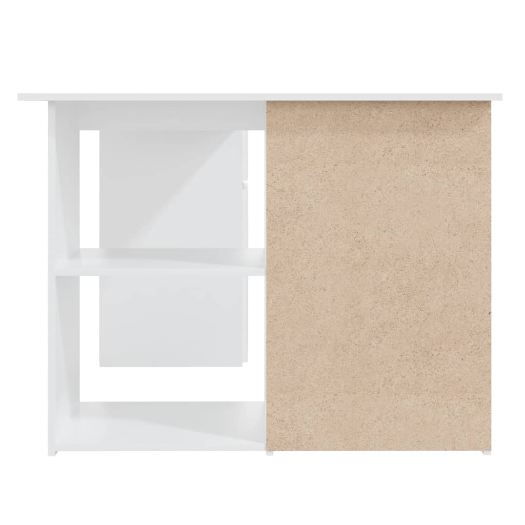 Hoekbureau 145x100x76 cm bewerkt hout wit