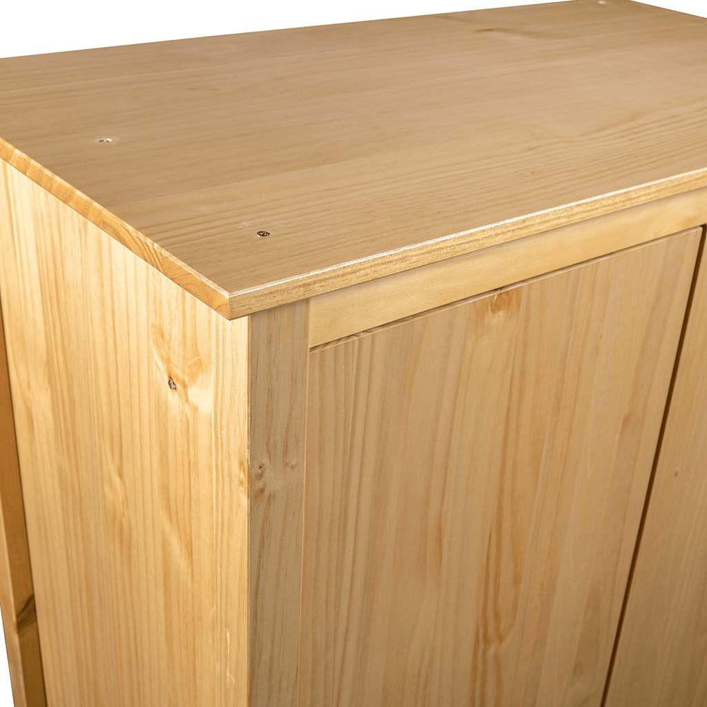 Kledingkast Hill 3 deuren 127x50x170 cm massief grenenhout