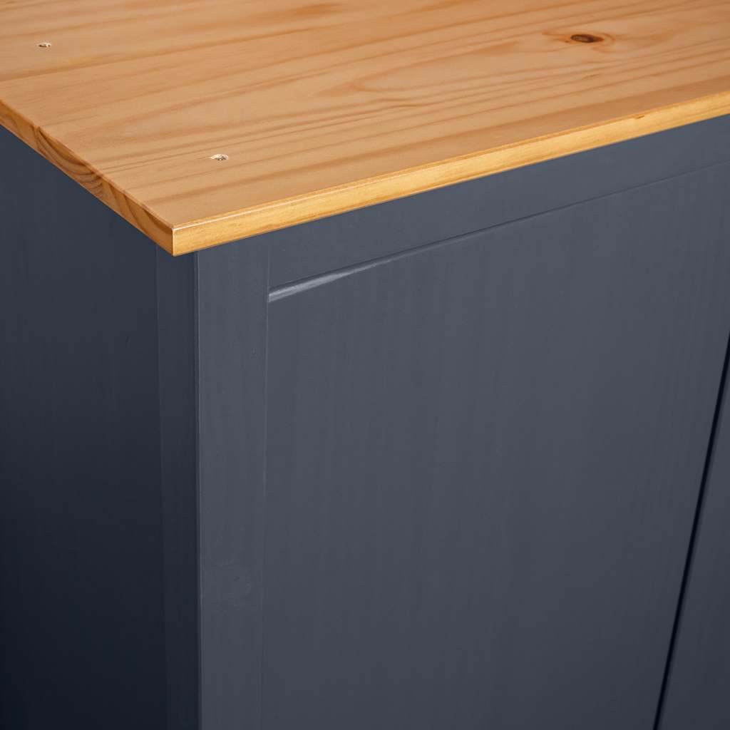 Kledingkast Hill 3 deuren 127x50x170 cm grenenhout grijs