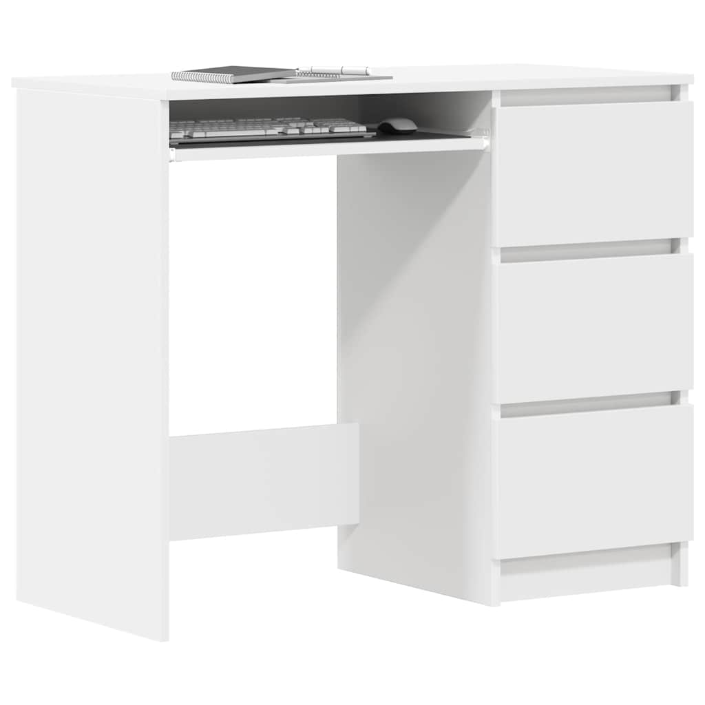 Bureau 90x45x76 cm bewerkt hout wit