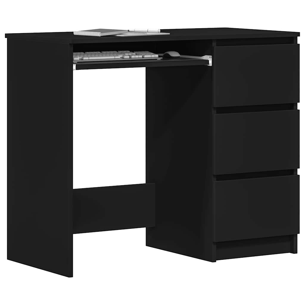 Bureau 90x45x76 cm bewerkt hout zwart