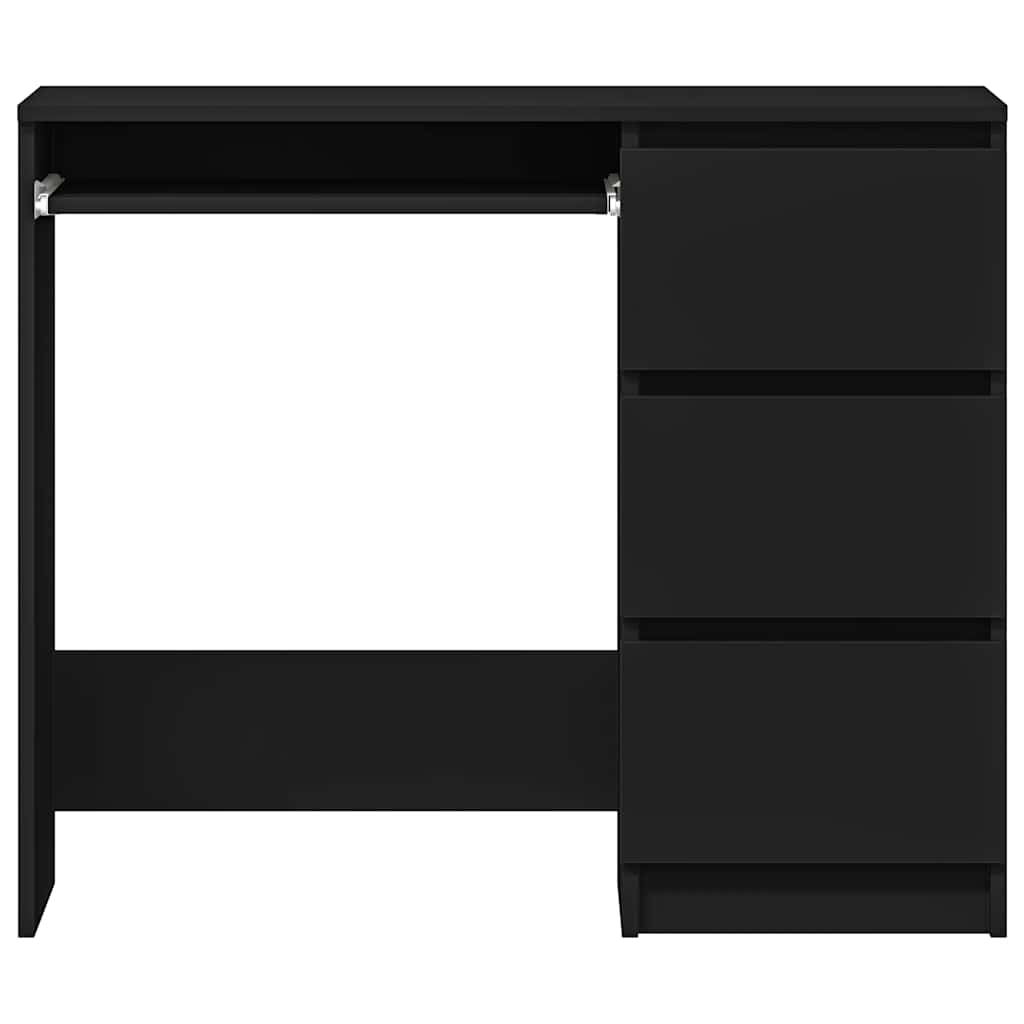 Bureau 90x45x76 cm bewerkt hout zwart
