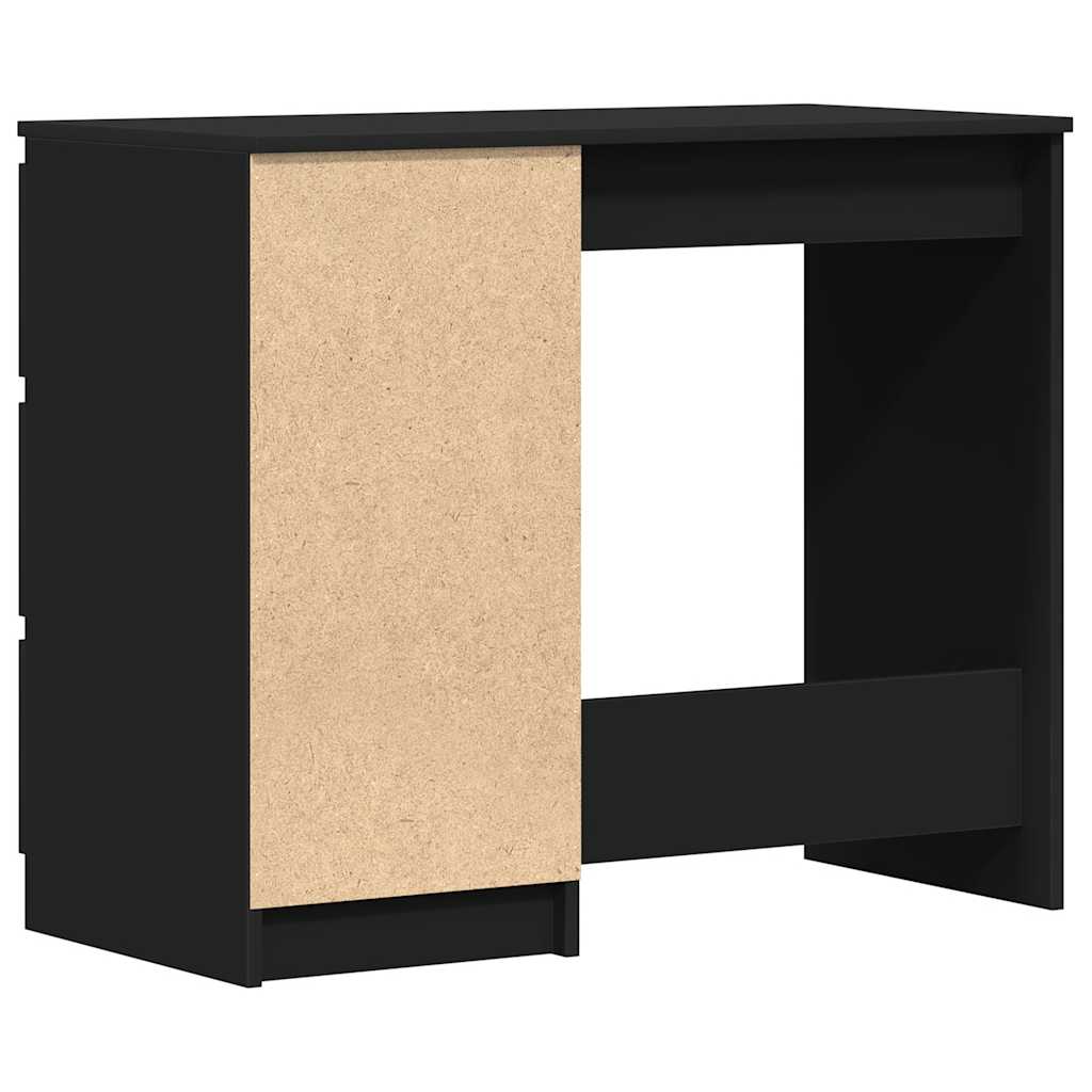 Bureau 90x45x76 cm bewerkt hout zwart