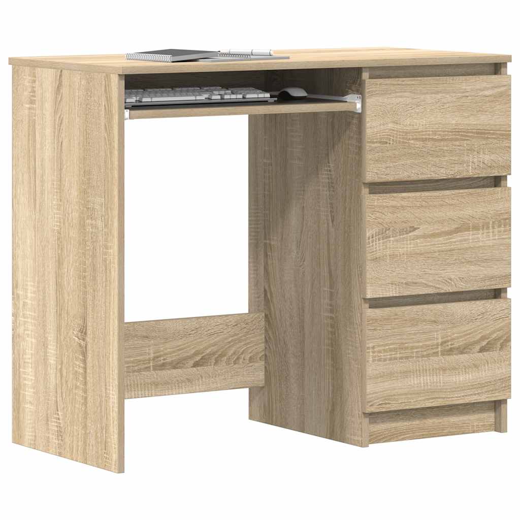 Bureau 90x45x76 cm bewerkt hout sonoma eikenkleurig