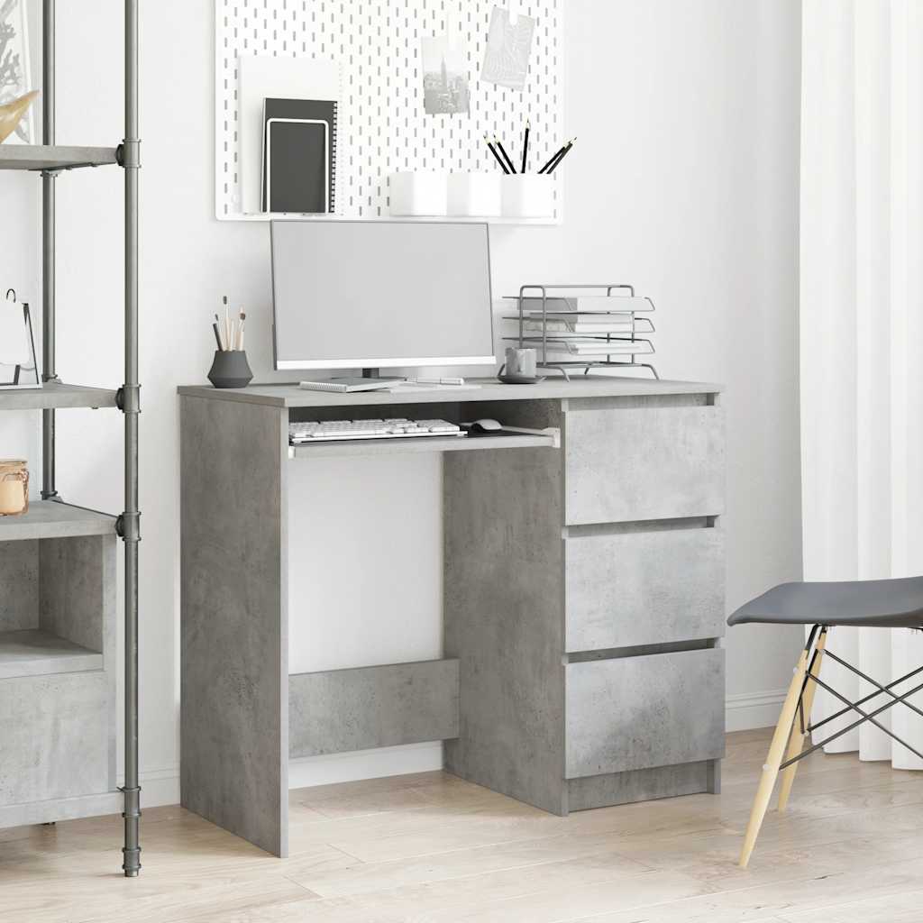 Bureau 90x45x76 cm bewerkt hout betongrijs