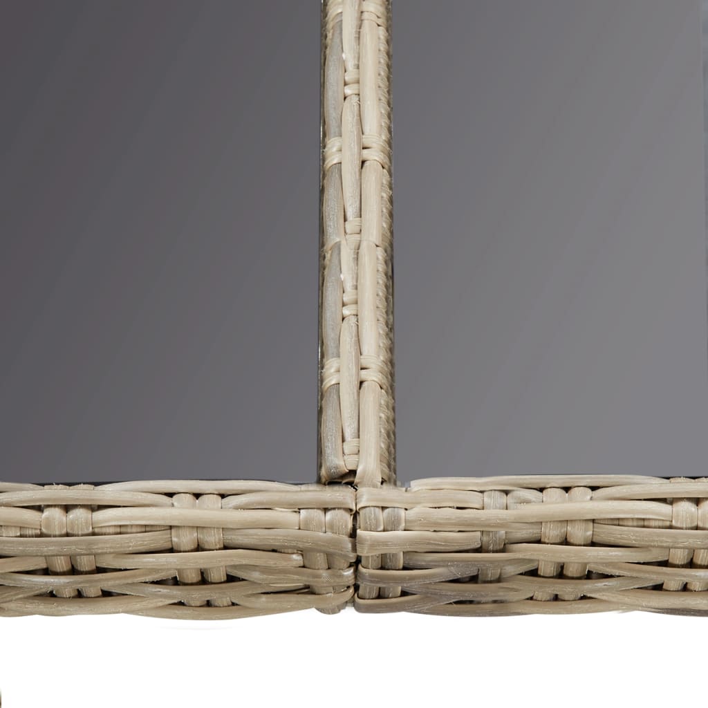 Tuintafel 200x100x74 cm glas en poly rotan bruin