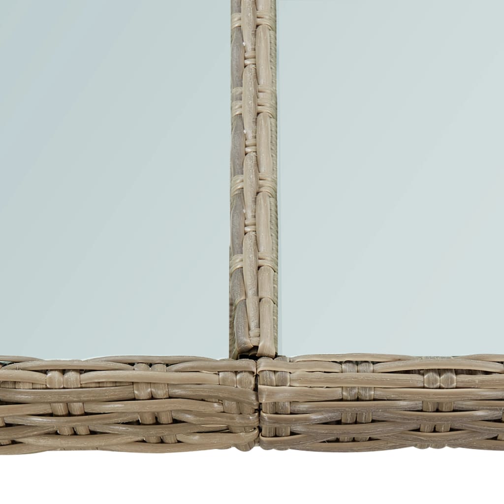 Tuintafel 200x100x74 cm glas en poly rotan bruin