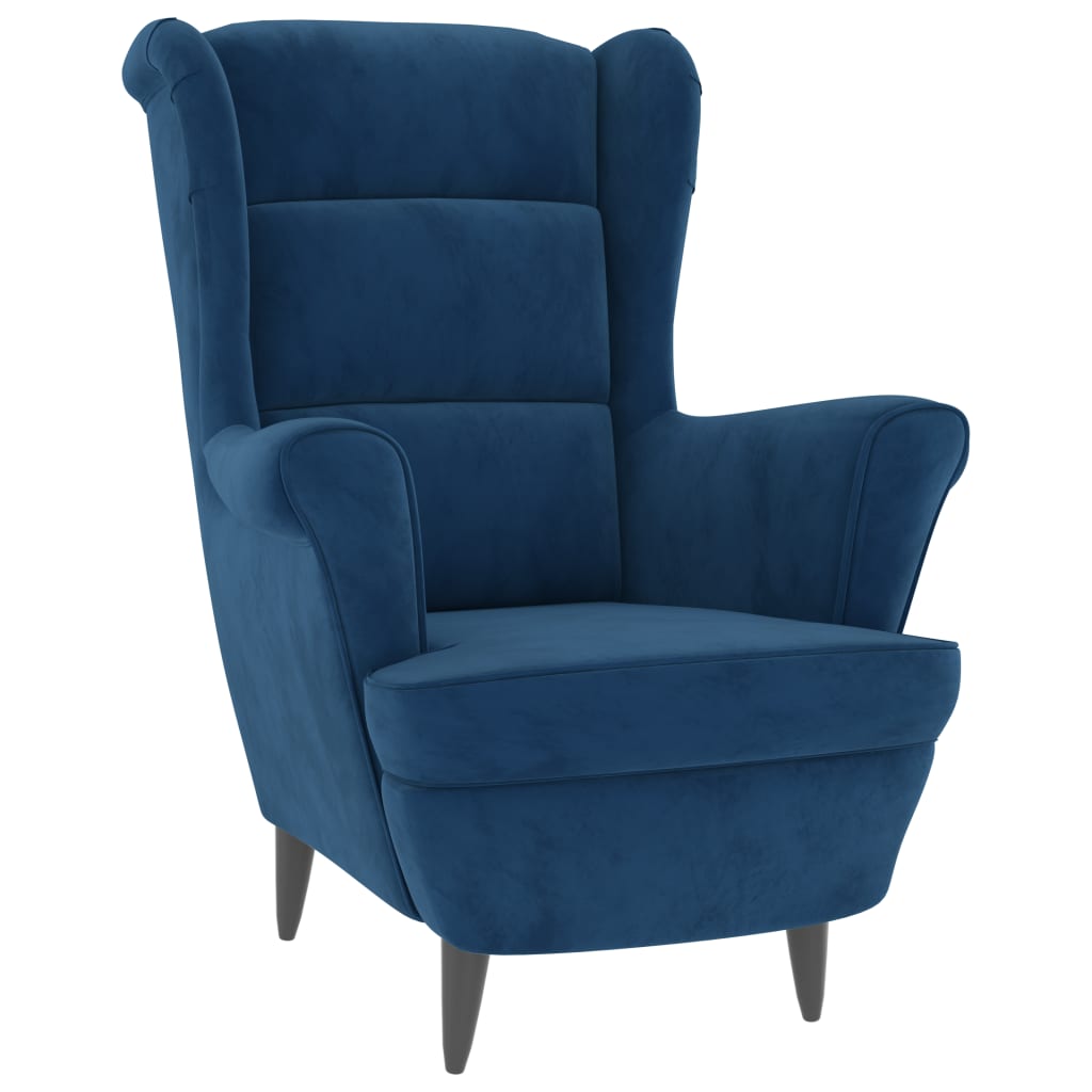 Fluweel blauwe stoel