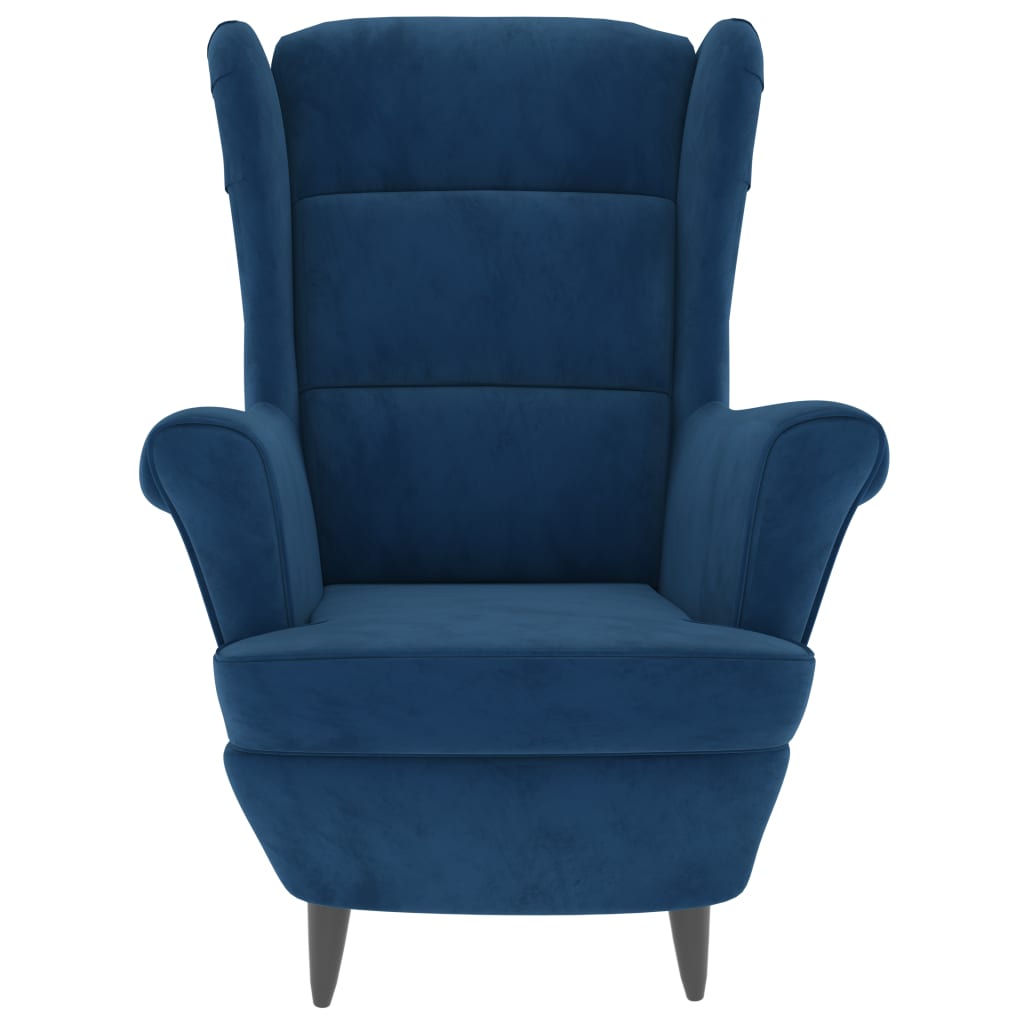 Fluweel blauwe stoel