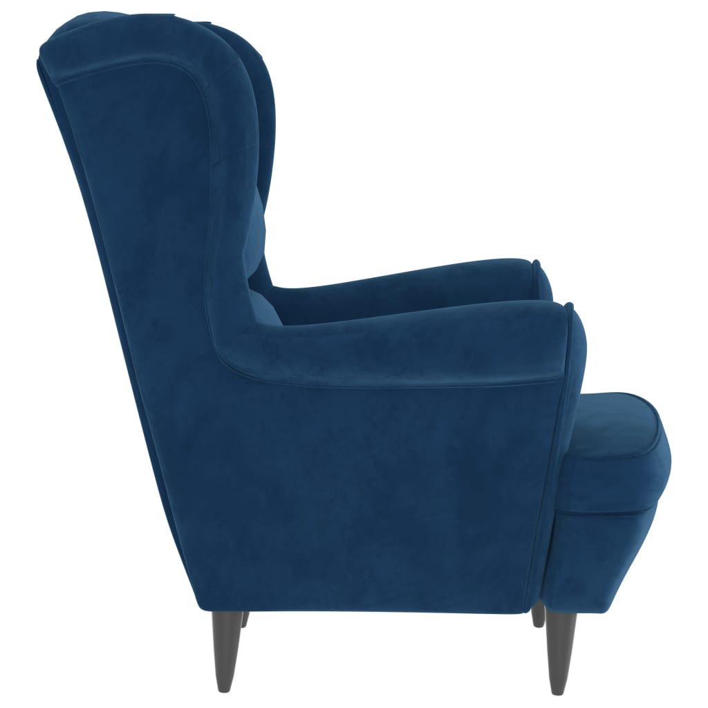 Fluweel blauwe stoel