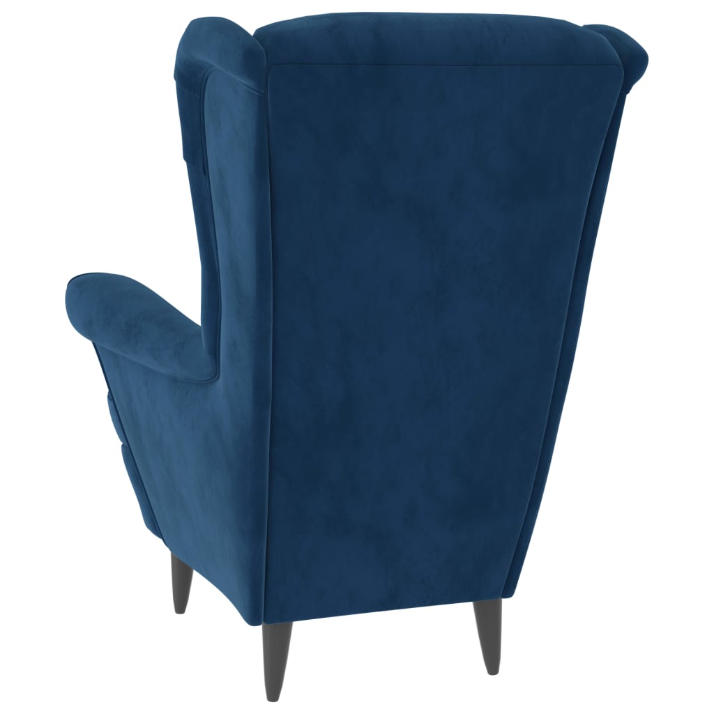 Fluweel blauwe stoel