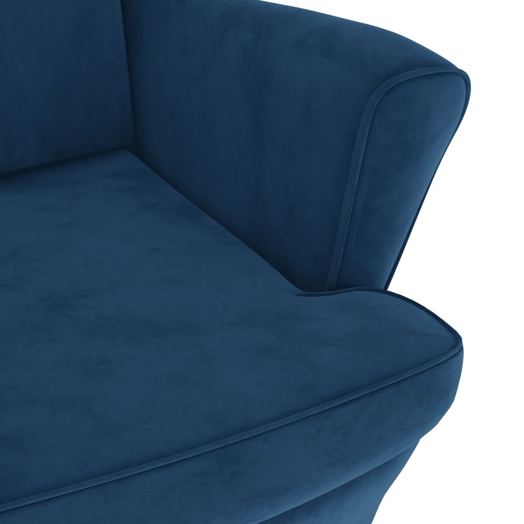 Fluweel blauwe stoel