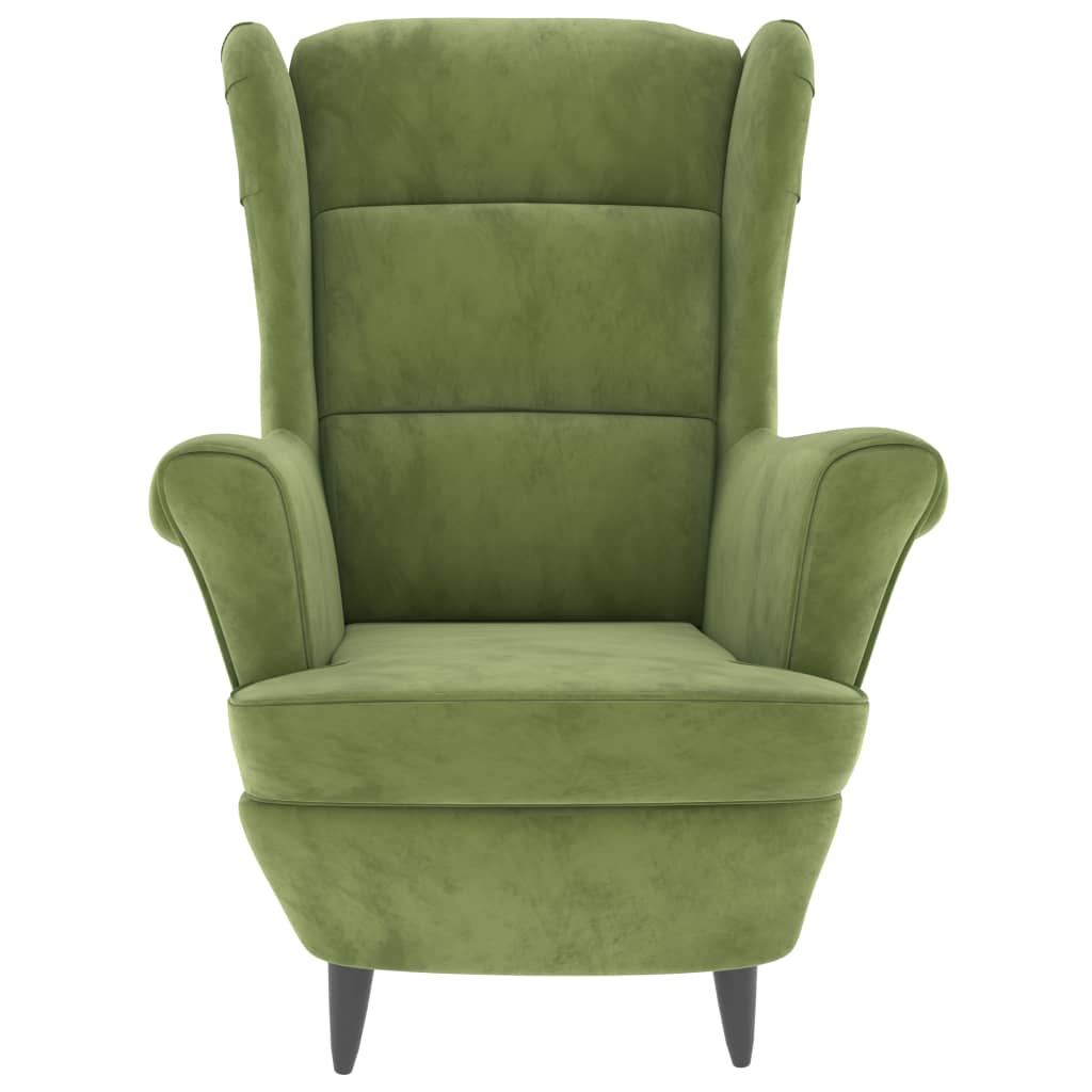 Fluweel lichtgroene fauteuil