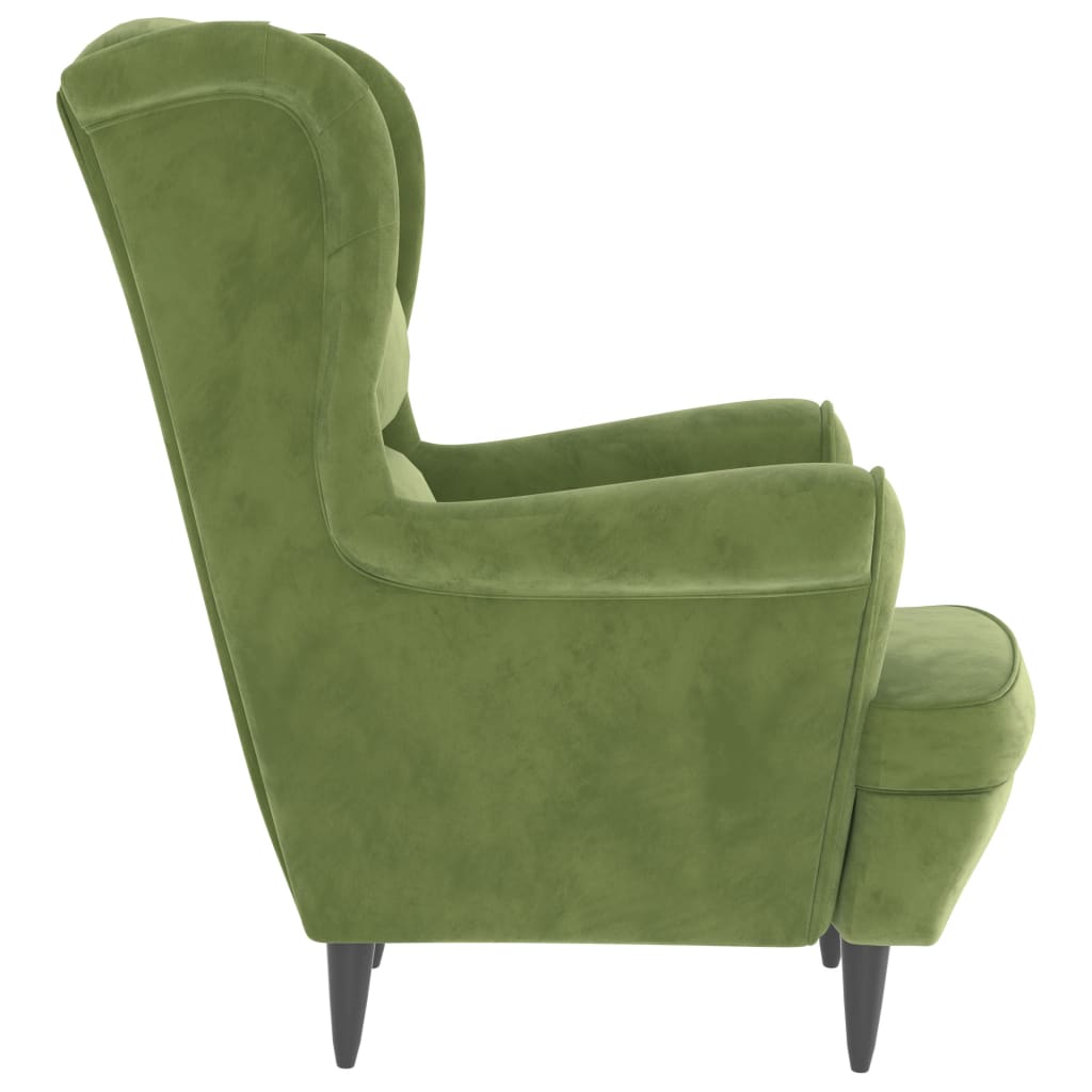 Fluweel lichtgroene fauteuil