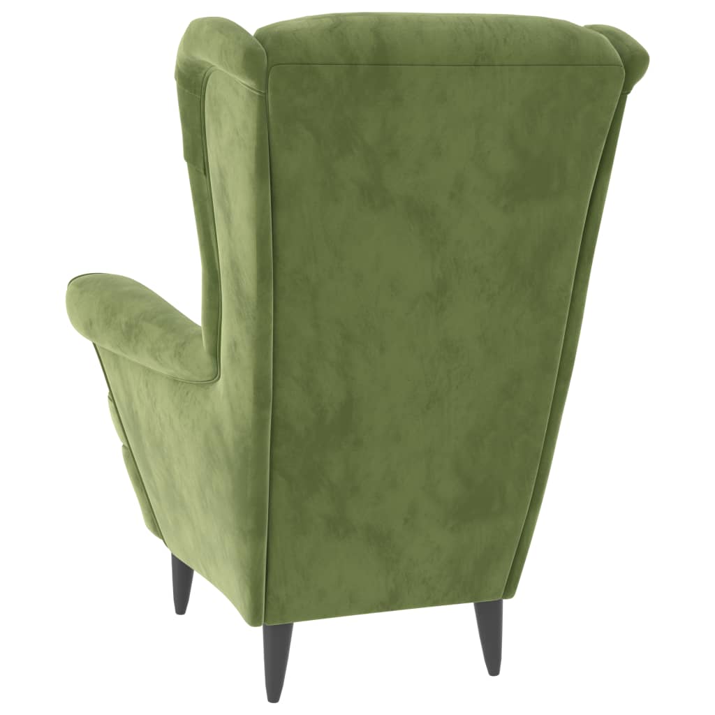 Fluweel lichtgroene fauteuil