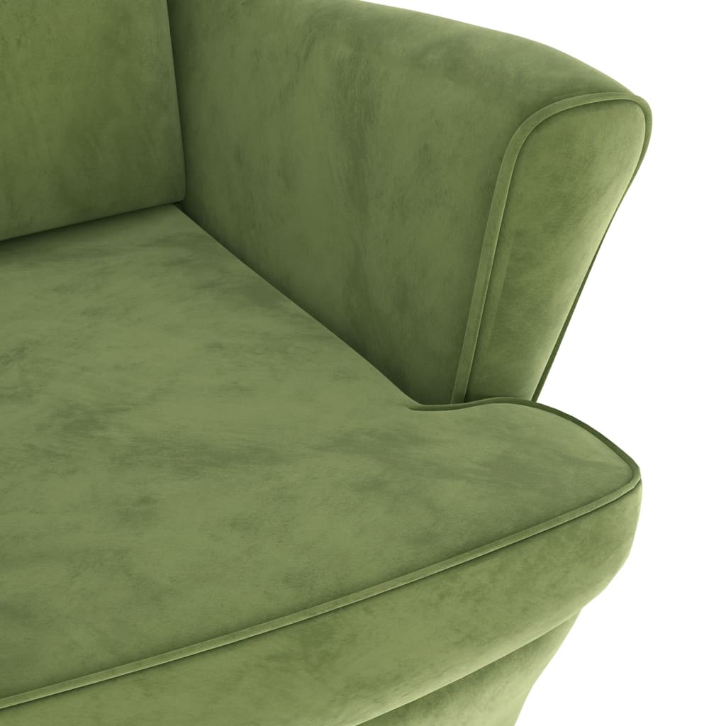 Fluweel lichtgroene fauteuil
