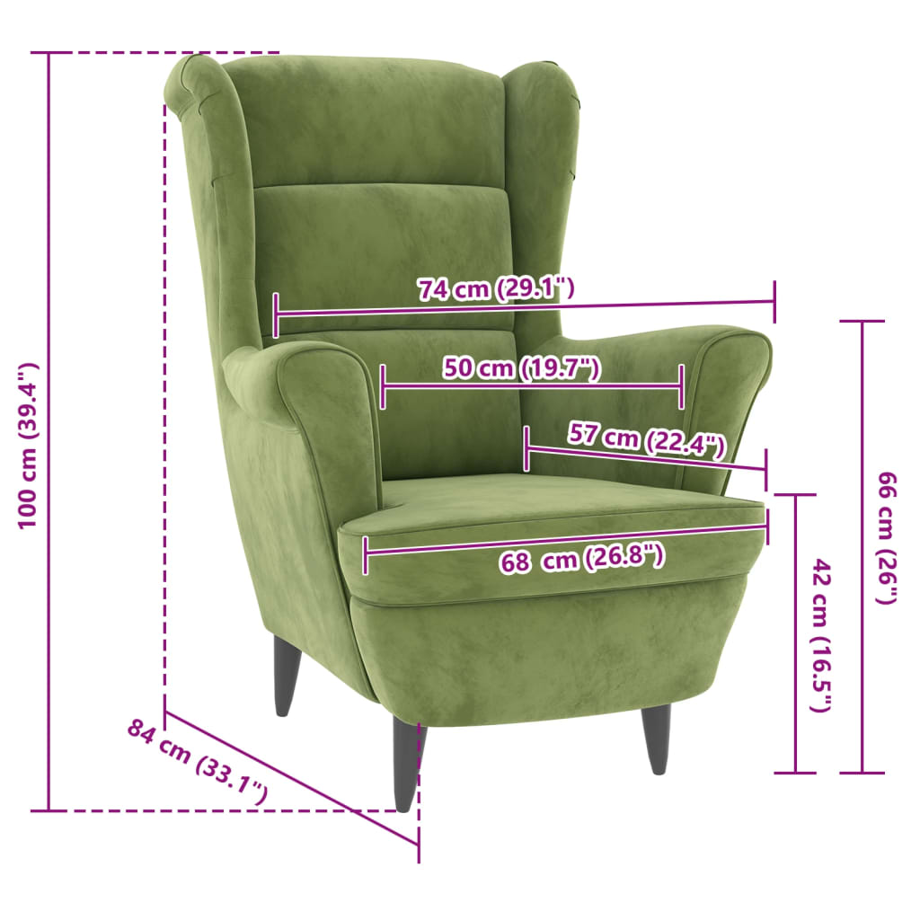 Fluweel lichtgroene fauteuil