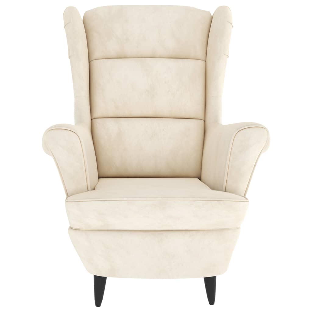 Fauteuil fluweel crèmewit