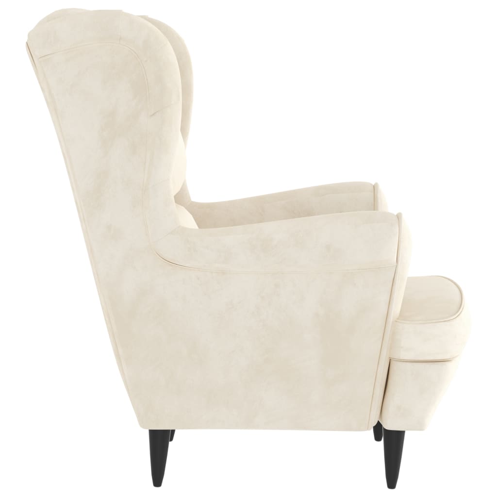 Fauteuil fluweel crèmewit