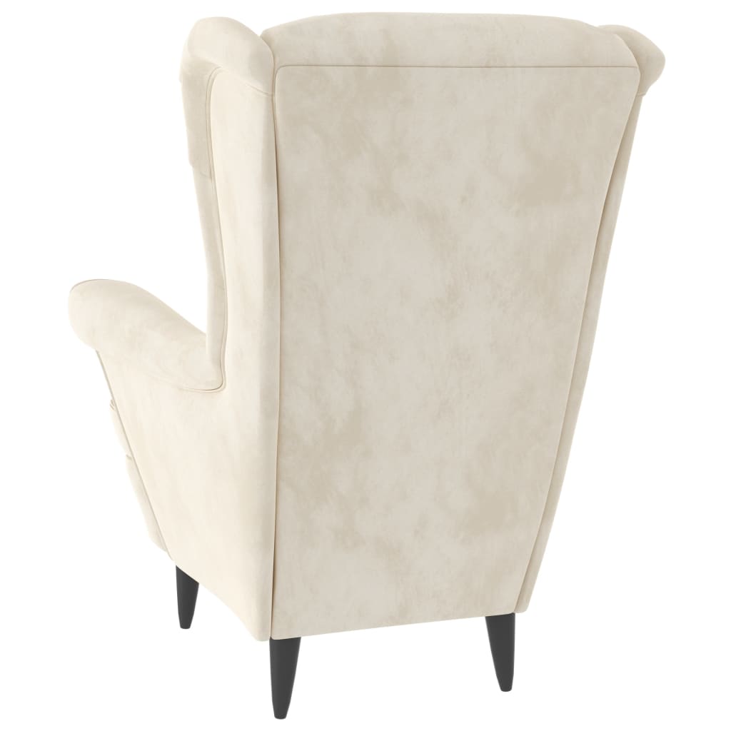 Fauteuil fluweel crèmewit