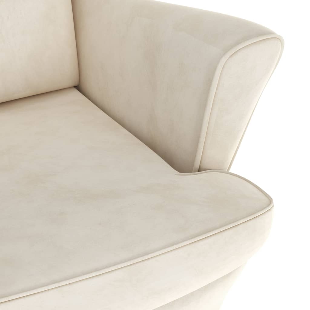 Fauteuil fluweel crèmewit