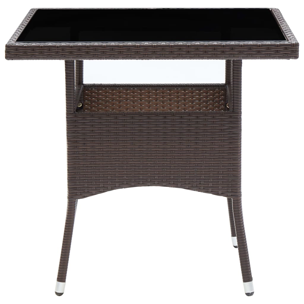 Tuintafel poly rotan bruin