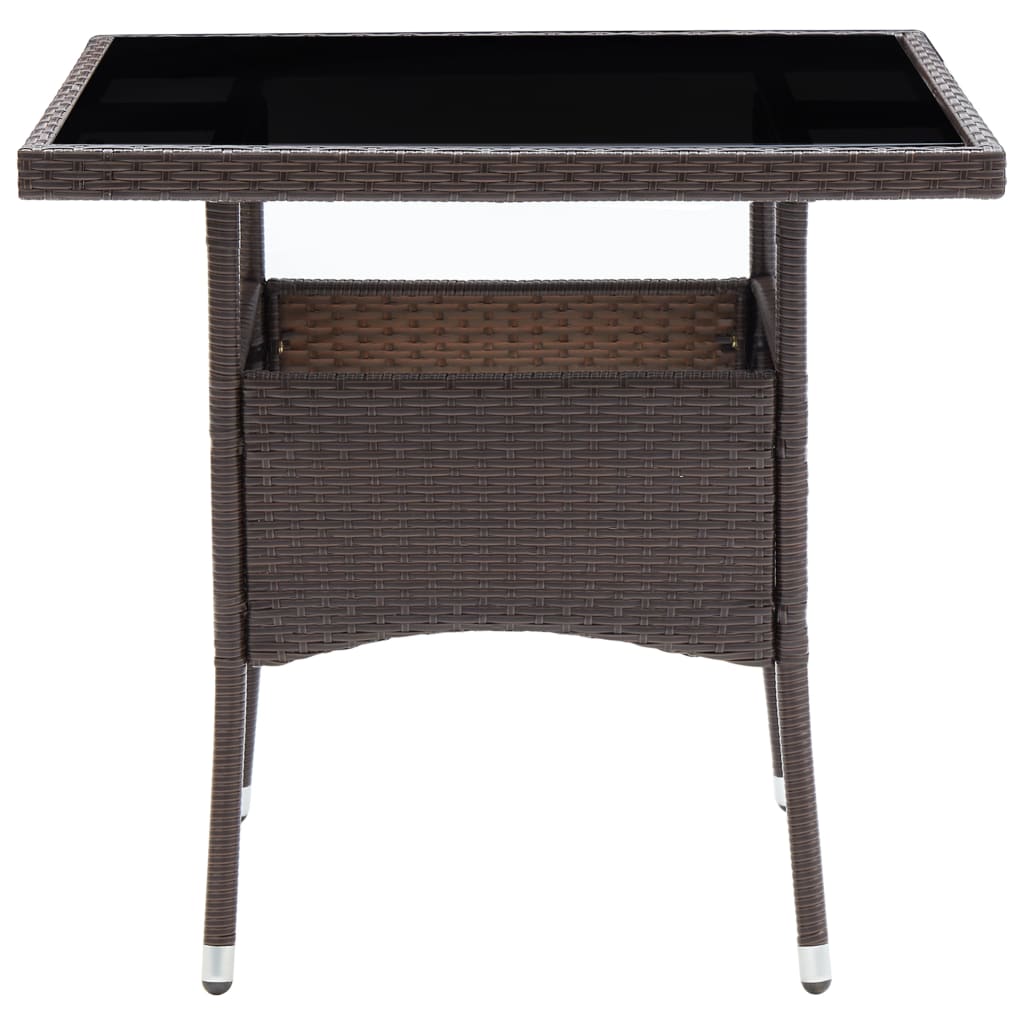 Tuintafel poly rotan bruin