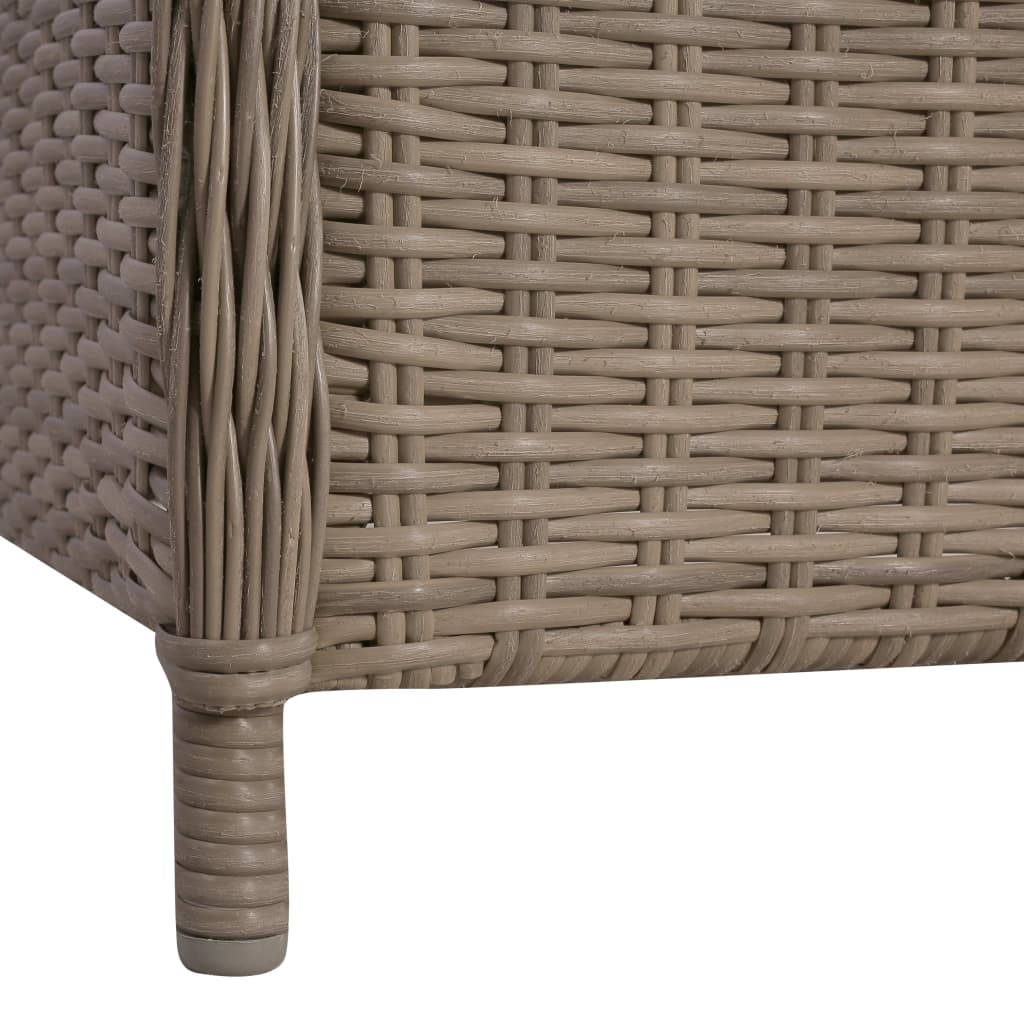 9-delige Tuinset met kussens poly rattan bruin
