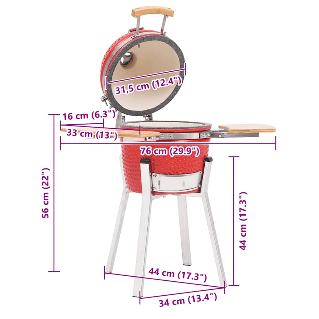 vidaXL Kamado barbecue 76 cm keramiek
