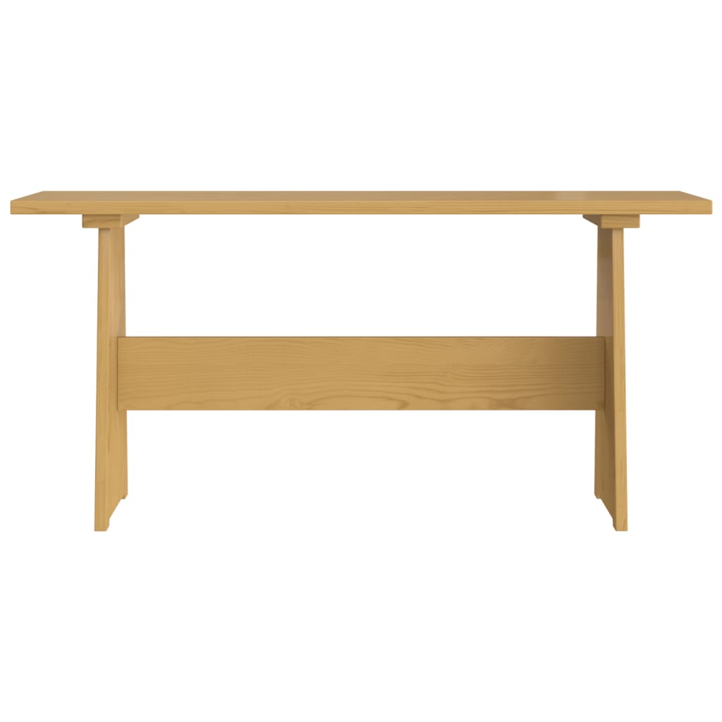 Eettafel met bankje REINE massief groenhout honingbruin
