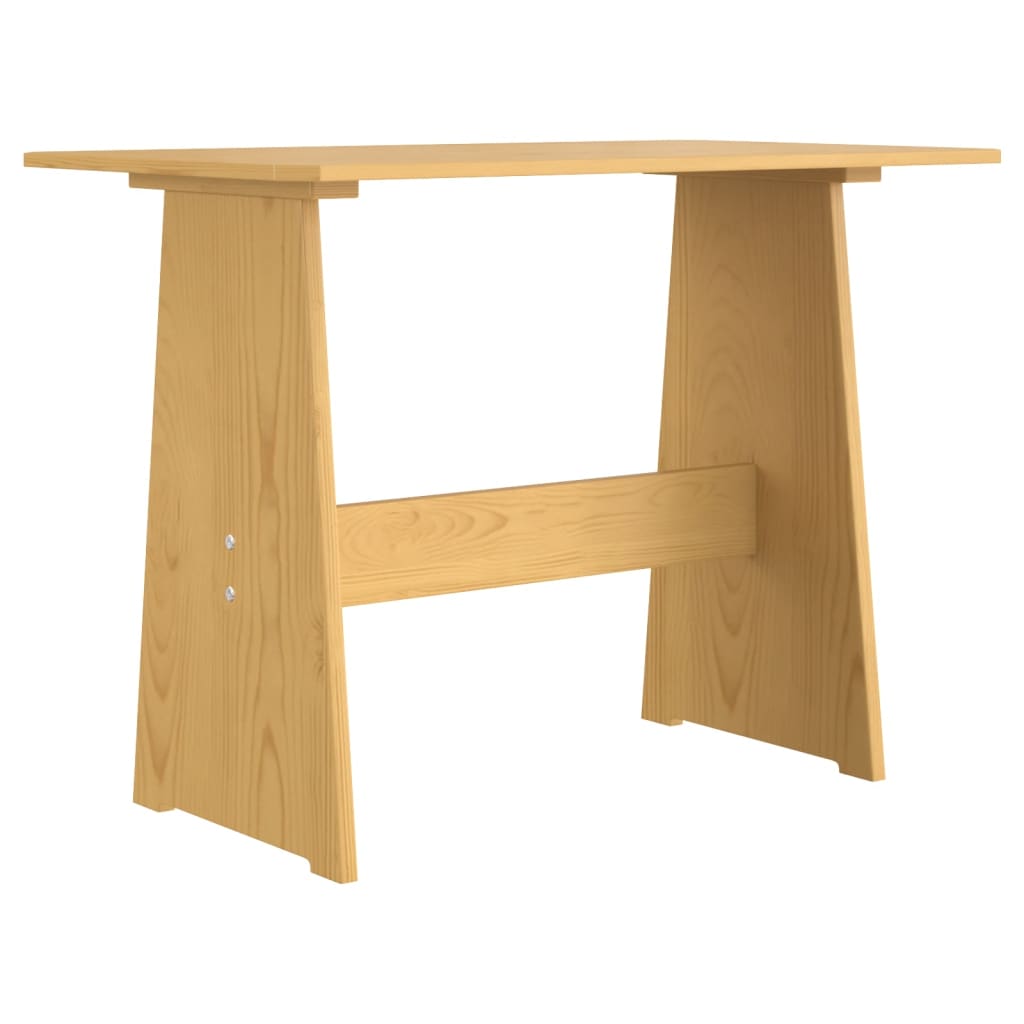 Eettafel met bankje REINE massief groenhout honingbruin