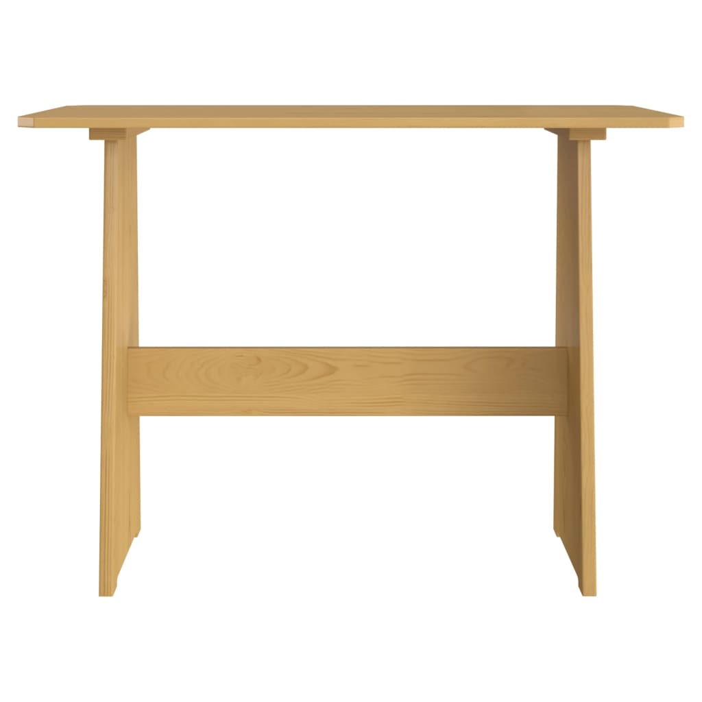 Eettafel met bankje REINE massief groenhout honingbruin