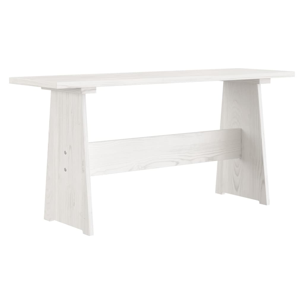 Eettafel met bankje REINE massief groenhout wit