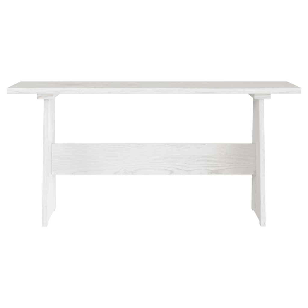 Eettafel met bankje REINE massief groenhout wit