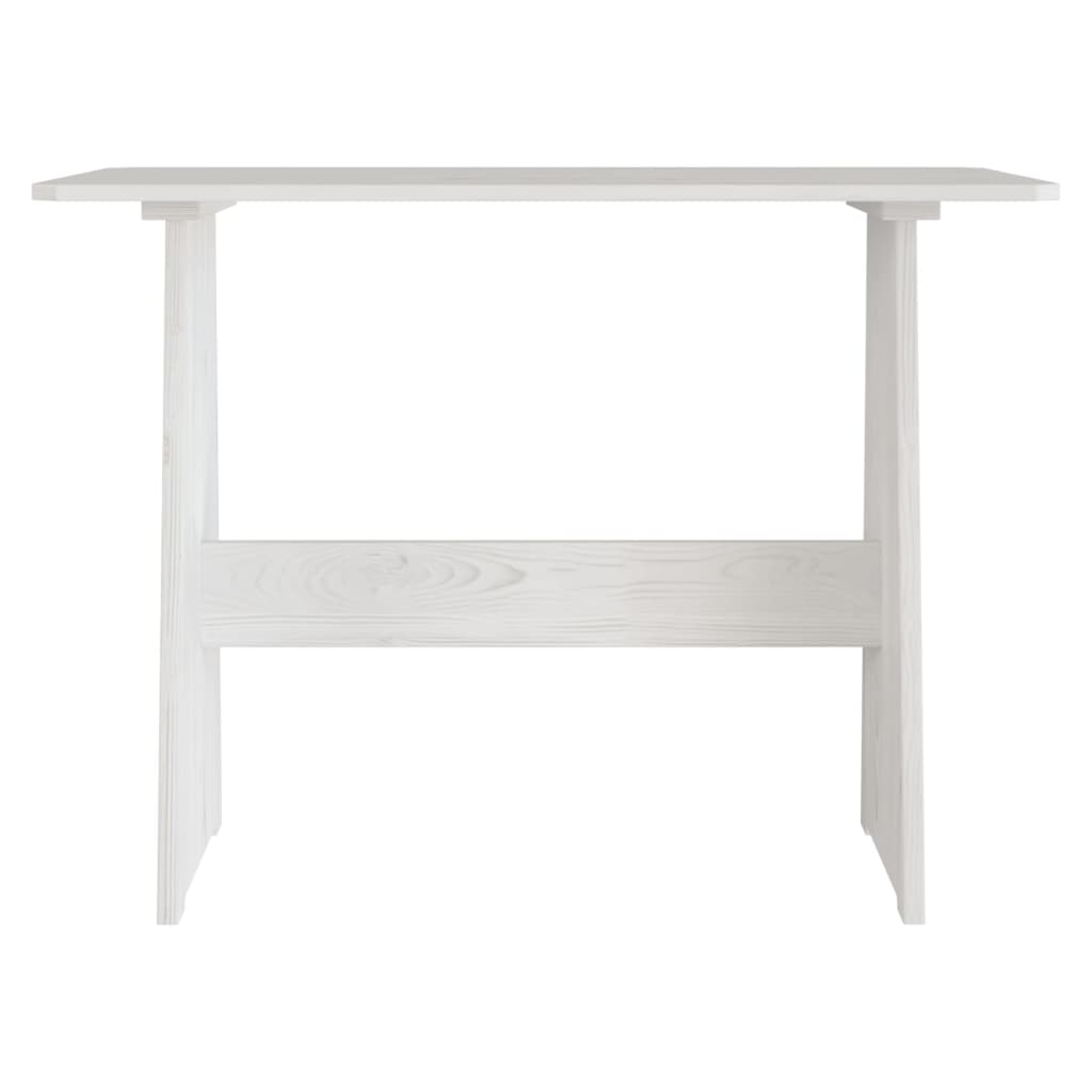 Eettafel met bankje REINE massief groenhout wit