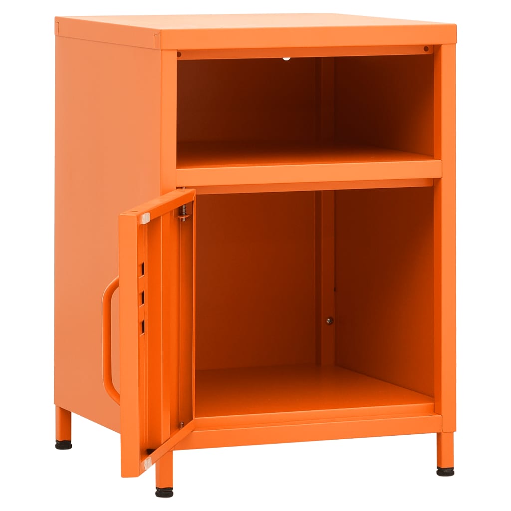 Nachtkastje 35x35x51 cm staal oranje