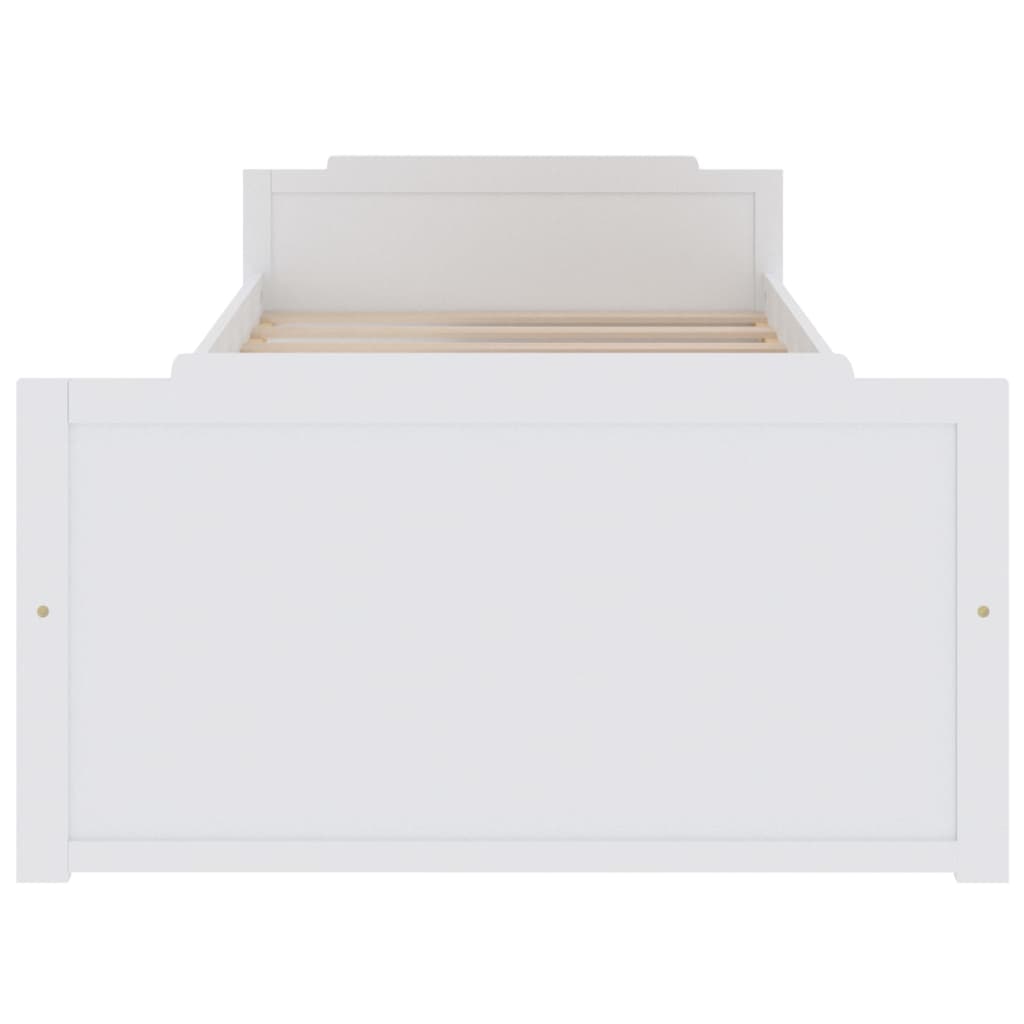 Bedframe met lades massief grenenhout wit 90x200 cm