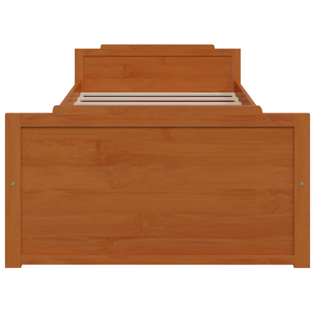 Bedframe met lades massief grenenhout honingbruin 90x200 cm