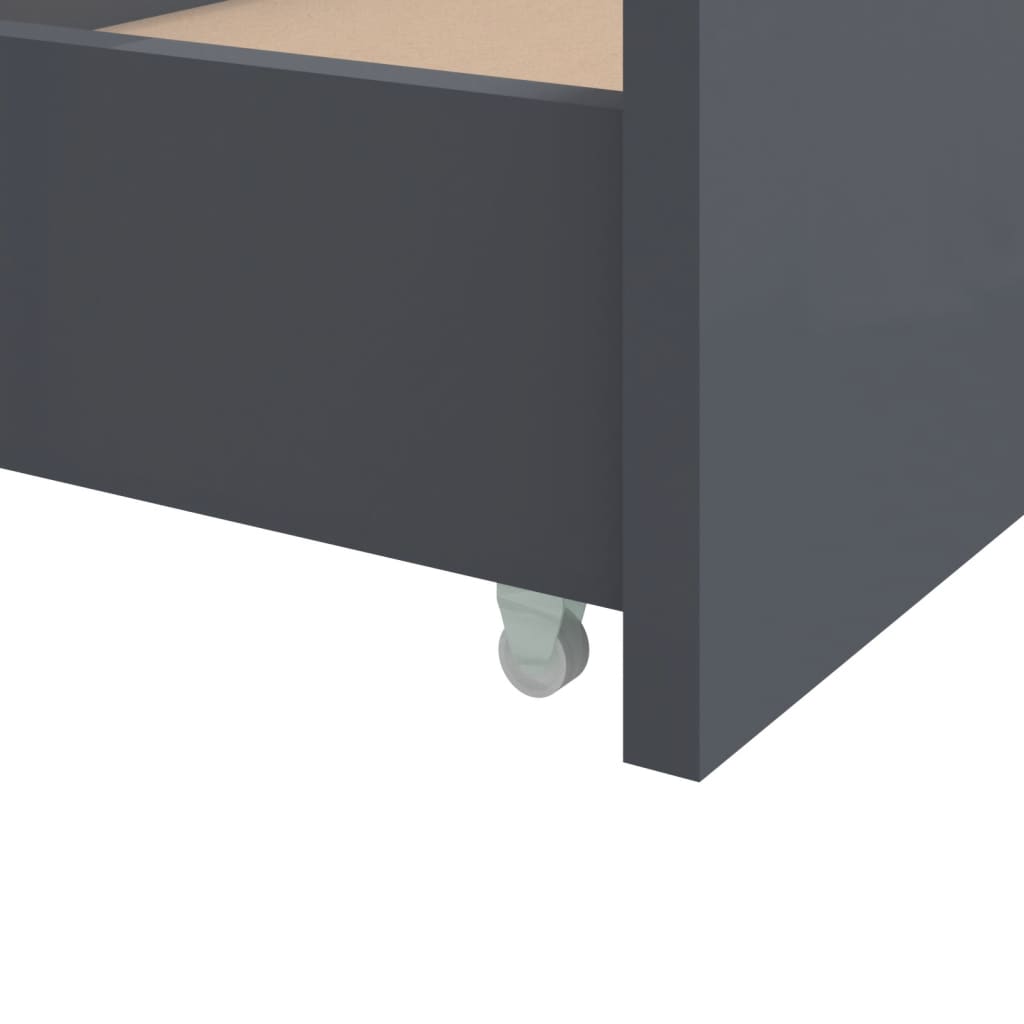 Bedframe met lades massief grenenhout donkergrijs 90x200 cm