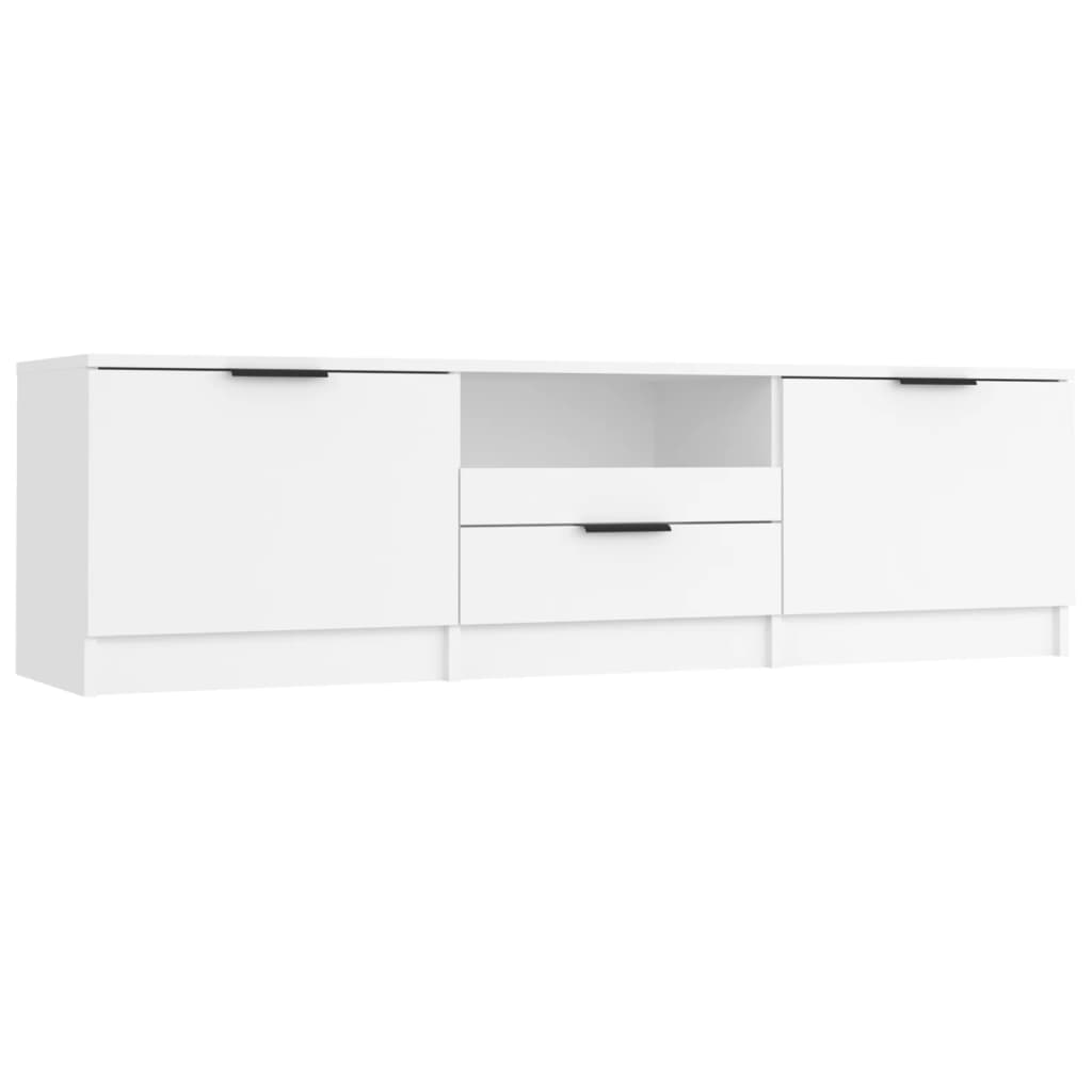 Tv-meubel 140x35x40 cm bewerkt hout wit